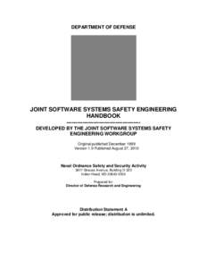 Joint Software Systems Safety Handbook