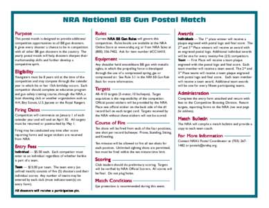 NRA National BB Gun Postal Match Purpose Rules  Awar