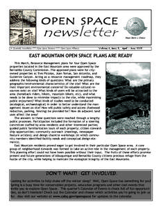 OPEN SPACE  newsletter A Quarterly Newsletter