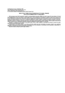 A.Trokhymchuk, Dr. Sci., O.Andrianova, PhD Taras Shevchenko National University of Kyiv, Kyiv O.Siryk, PhD-Student,  F.D. Ovcharenko Institute of Biocolloidal Chemistry, NAS of Ukraine, Kyiv  ANALYTI