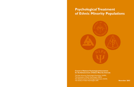 Psychological Treatment of Ethnic Minority Populations Y ET  I