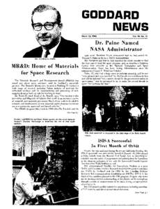 GODDARD NEWS March 10, 1969 Vol. 16, No. 12