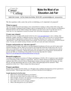 Organizational behavior / Résumé / Job fair / Seattle Pacific University / Employment / Recruitment / Management