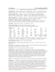 Crystallography / Betafite / Pyrochlore / Microlite / Carbonatite / Apatite / Nepheline syenite / Chemistry / Oxide minerals / Matter