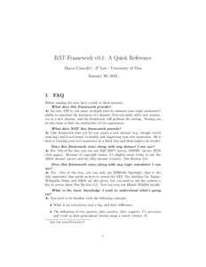 BAT-Framework v0.1: A Quick Reference Marco Cornolti∗- A3 Lab - University of Pisa January 30, 2013 1