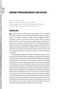 2  Elephant population biology and ecology Lead author: Rudi van Aarde Authors: Sam Ferreira, Tim Jackson, and Bruce Page