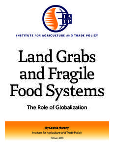 I N S T I T U T E F O R A G R I C U LT U R E A N D T R A D E P O L I C Y  Land Grabs and Fragile Food Systems The Role of Globalization