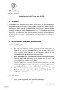 Guidelines for Office Safety and Health  1. Introduction