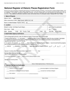 United States Department of the Interior NPS Form[removed]OMB No[removed]National Register of Historic Places Registration Form This form is for use in nominating or requesting determinations for individual properties