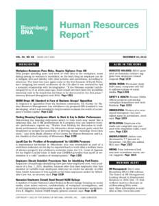 Human Resources Report™ VOL. 30, NO. 48 DECEMBER 10, 2012