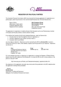 REGISTER OF POLITICAL PARTIES