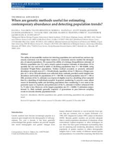 Philosophy of biology / Genetic drift / Linkage disequilibrium / Hardy–Weinberg principle / Microsatellite / Estimation theory / Small population size / Sampling / Sample size determination / Population genetics / Biology / Genetics