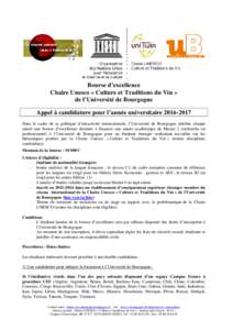 Appel Bourses chaire UNESCO