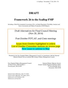 4. Scallops - November 17-20, [removed]M #1 DRAFT Framework 26 to the Scallop FMP Including a Draft Environmental Assessment (EA), an Initial Regulatory Flexibility Analysis and