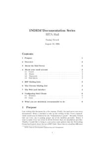 INDEM∗Documentation Series IIITA-Mail Pankaj Trivedi August 18, 2006  Contents