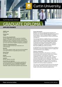 Curtin Business School  graduate diploma applied finance CRICOS code 014174G