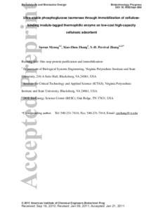 Ultrastable phosphoglucose isomerase through immobilization of cellulosebinding moduletagged thermophilic enzyme on lowcost highcapacity cellulosic adsorbent