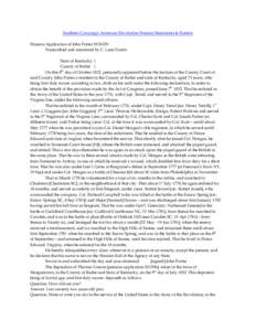 Southern Campaign American Revolution Pension Statements & Rosters Pension Application of John Porter W26329 Transcribed and annotated by C. Leon Harris State of Kentucky } County of Butler } On this 8th day of October 1