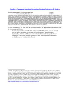 Southern Campaign American Revolution Pension Statements & Rosters Pension application of Peter Houston R5268 Transcribed by Will Graves fn14NC[removed]