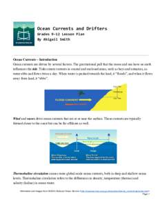 Ocean Currents and Drifters Grades 9–12 Lesson Plan By Abigail Smith Ocean Currents ~ Introduction Ocean currents are driven by several factors. The gravitational pull that the moon and sun have on 