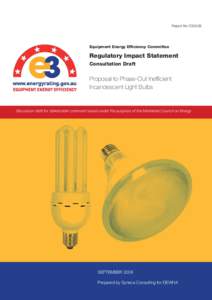 Report No[removed]Equipment Energy Efficiency Committee Regulatory Impact Statement Consultation Draft