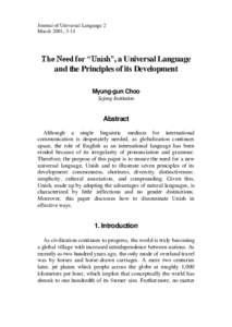 Journal of Universal Language 2 March 2001, 3-14