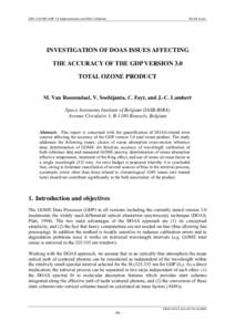 ERS-2 GOME GDP 3.0 Implementation and Delta Validation  DOAS Issues INVESTIGATION OF DOAS ISSUES AFFECTING THE ACCURACY OF THE GDP VERSION 3.0