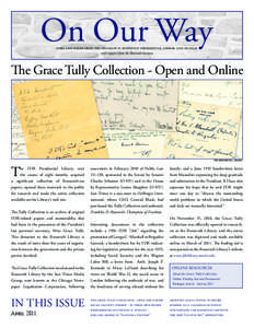 On Our Way news and notes from the franklin d. roosevelt presidential library and museum with support from the Roosevelt Institute The Grace Tully Collection - Open and Online