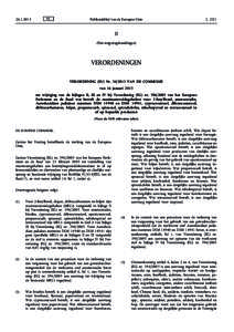 Verordening (EU) nrvan de Commissie van 16 januari 2013 tot wijziging van de bijlagen II, III en IV bij Verordening (EG) nrvan het Europees Parlement en de Raad wat betreft de maximumresidugehalten v