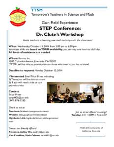 STEP Conference w Dr  Clute- flyer (2).pub