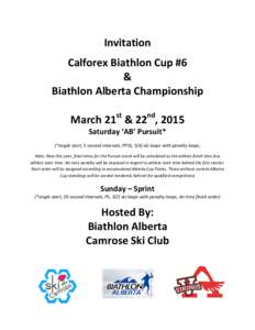   Invitation    Calforex Biathlon Cup #6  & 