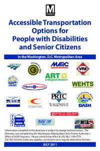 Accessible Transportation Options for People with Disabilities and Senior Citizens In the Washington, D.C. Metropolitan Area