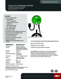 AeroVironment™ EV Solutions™  PLUG-IN EV CHARGING STATION Portable, movable charging DIY mounting kit included Model EVSE-RS Plug-In