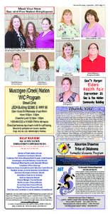 Sac and Fox News • September 2012 • Page 11  Meet Your New Sac and Fox Nation Employees  Tonya Killman - LPN
