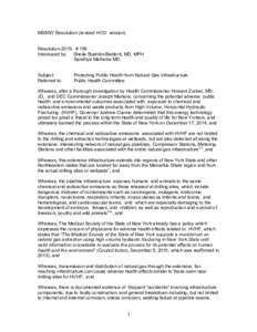 MSSNY Resolution (revised HOD version) Resolution-2015- # 159 Introduced by: Sheila Bushkin-Bedient, MD, MPH Sandhya Malhotra MD, Subject: Referred to: