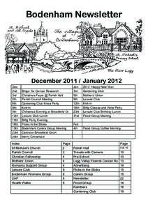 Bodenham Newsletter  DecemberJanuary 2012 Dec 2nd 3rd