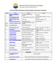 [removed]NCEA Secondary Schools Department Executive Committee Region 9 2 AtLarge