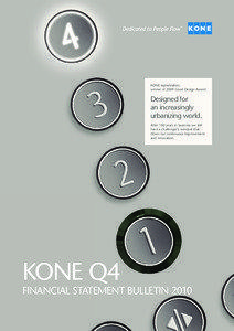 KONE signalization, winner of 2009 good Design Award