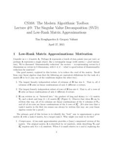 Algebra / Linear algebra / Mathematics / Matrix theory / Singular value decomposition / Numerical linear algebra / Dimension reduction / Principal component analysis / Eigenvalues and eigenvectors / Matrix / Orthogonal matrix / Rank