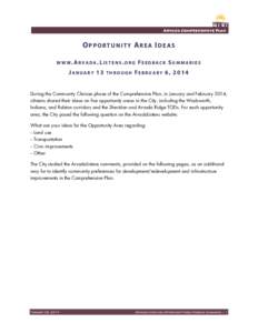 OPPORTUNITY AREA IDEAS WWW.ARVADA.LISTENS.ORG JANUARY 13  THROUGH