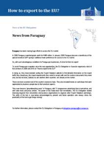 How to export to the EU?  Voice of the EU Delegations News from Paraguay