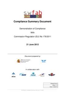 Compliance Summary Document Demonstration of Compliance With Commission Regulation (EU) No[removed]June 2012