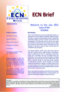 ECN Brief ECN Brief[removed]Table of contents Enforcement & Cases Legislation & Policy