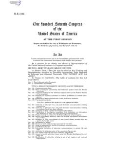 H. R[removed]One Hundred Seventh Congress of the United States of America AT THE FIRST SESSION