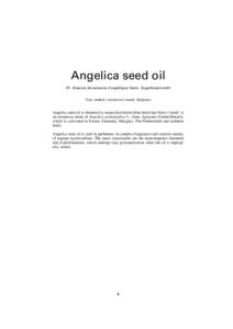Angelica seed oil (Fr. Essence de semence d’angelique ´ ; Germ. Angelikasamenol ¨ )