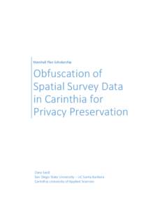 Marshall Plan Scholarship  Obfuscation of Spatial Survey Data in Carinthia for Privacy Preservation