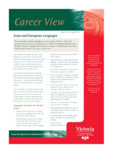 Career View Issue No 27 August[removed]Asian and European Languages