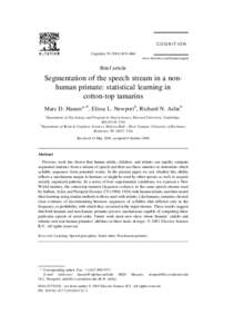 M.D. Hauser et al. / Cognition[removed]B53±B64  B53 COGNITION Cognition[removed]B53±B64