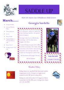Saddle Up RDA SA Assoc Inc O’Halloran Hill Centre March  Newsletter