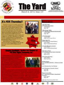 March 6, 2014, Issue 2.5  March Events Thanks for tuning in to another issue of the yard. In this month’s issue you will find more information on great upcoming events of the